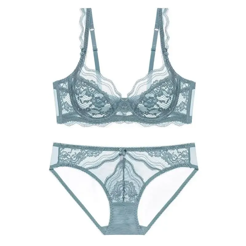 Neuankömmling Damen-Set, ultradünn, viktorianische Spitze, Push-up-Set, weicher Bügel, ungepolstert, atmungsaktiv, bequem, Dessous-Set