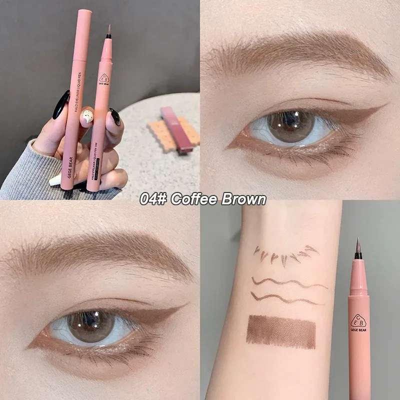 Wasserdichter, schnell trocknender, flüssiger Eyeliner-Stift, ultrafeiner, mattschwarzer, brauner, dauerhaft liegender Seidenraupen-Eyeliner-Stift, natürliches Augen-Make-up — image 10