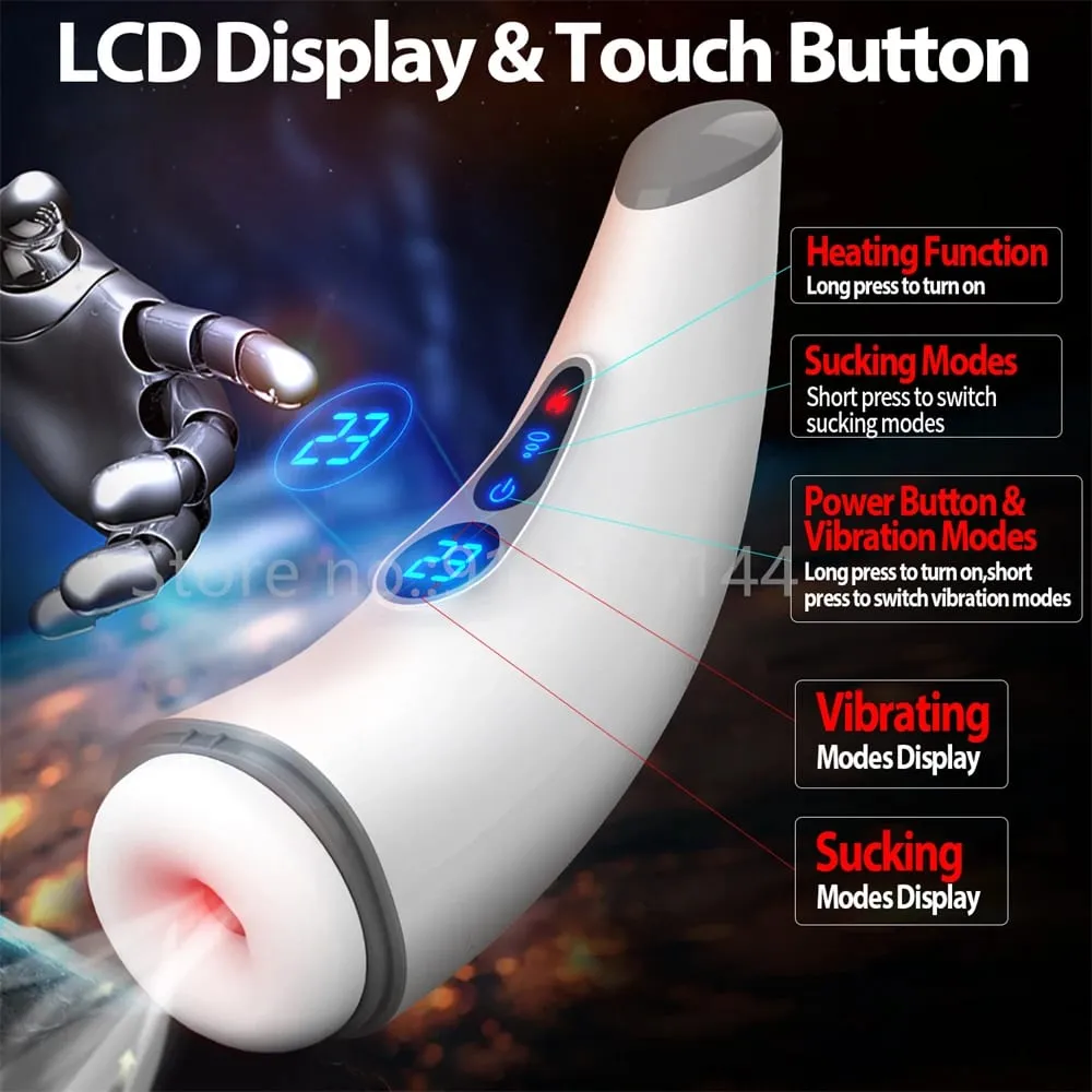 Automatic Powerful Sucking Telescopic Male Masturbator Cup Smart Heating Vibration Blowjob Machine Orgasm Adult Sex Toys for Men