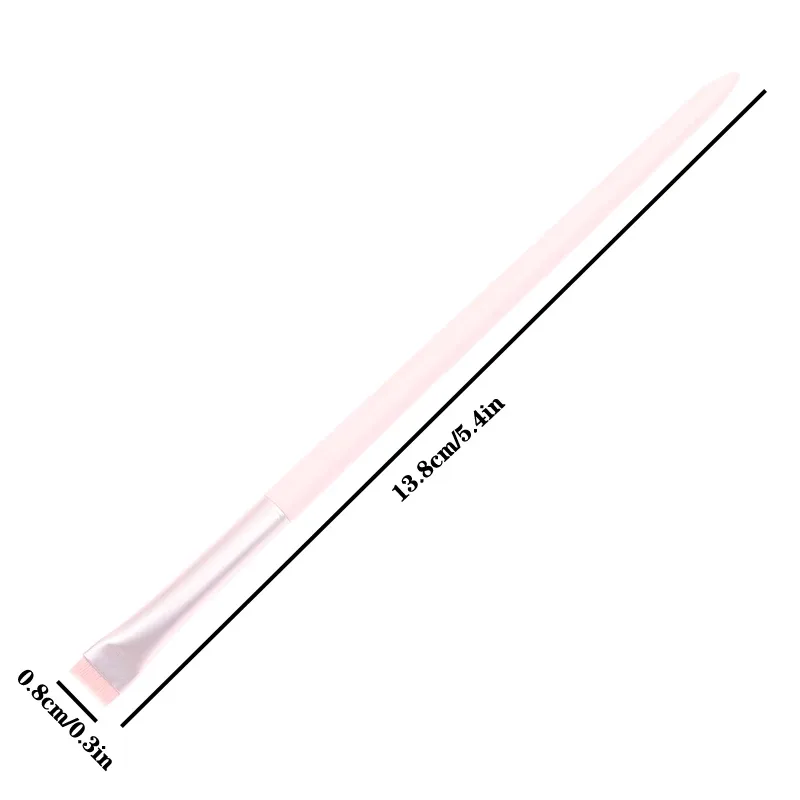 Pinceles profesionales de sombra de ojos de madera de ángulo plano, herramientas cosméticas de maquillaje, pinceles de maquillaje para ojos de color rosa, cepillo plano para delineador de ojos y cejas