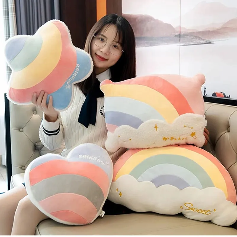 INS HOT Colore della caramella Nuvola Stella Peluche Cuscino Arcobaleno colorato Corona Cuscino Cuscino Divano Decorazione della casa Cuscino di tiro Giocattolo — image 2