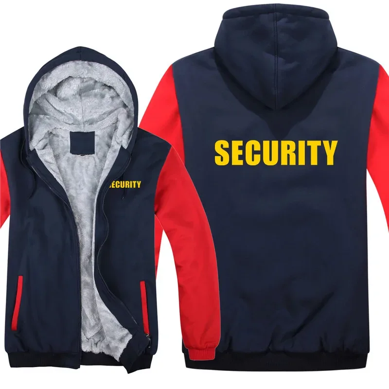 Security Hoodies Men Cool Winter Thicken Wool Liner Security Professional Work Clothes Sweatshirts Pullover Jacket — image 14
