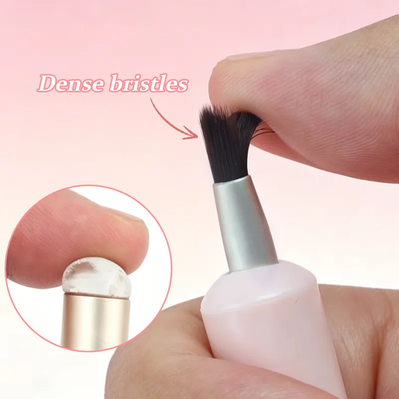 1ks zasouvací štětec na rty s dvojitým zakončením Silikonová míchací hlavice na make-up z měkkých vláken pro štětce s aplikátorem lesku na rty — image 5
