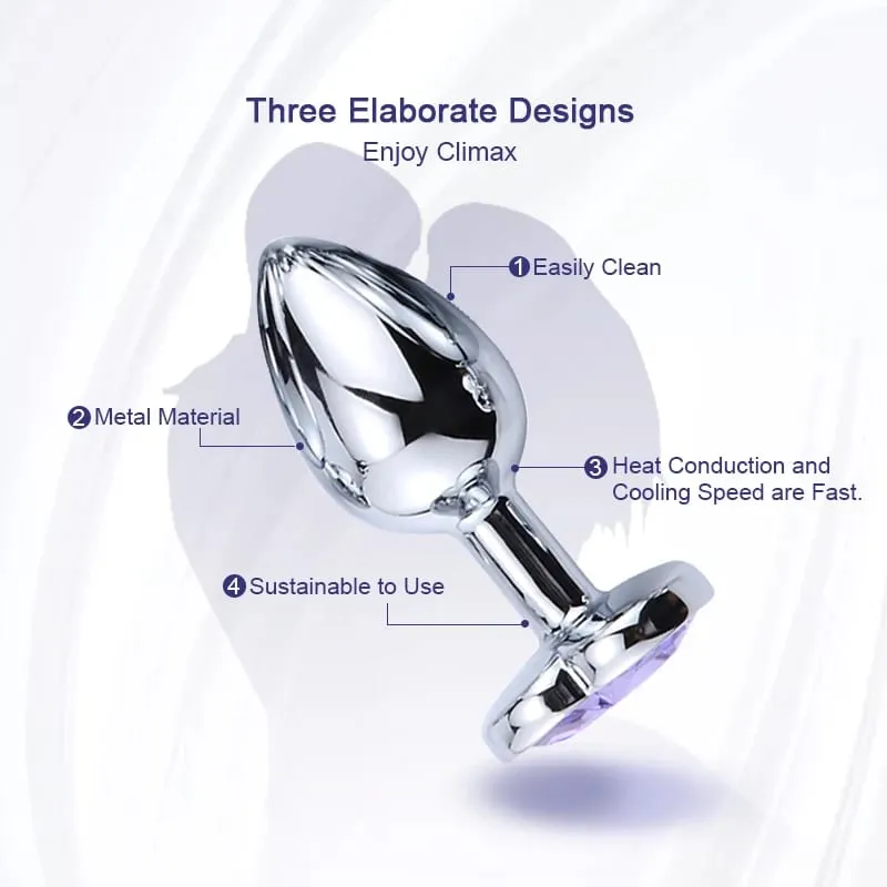 Anal Plug Heart 3 Sizes Stainless Steel Crystal Anal Plug Removable Butt Plug Stimulator Anal Sex Toys Prostate Massager Dildo — image 4