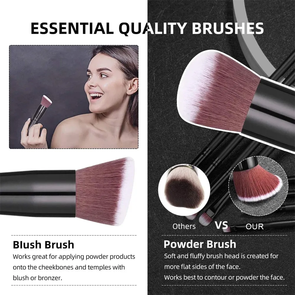 Juego de brochas de maquillaje profesional, 14-16 Uds., Kit de maquillaje Premium, base de pelo sintético, sombras de ojos potentes, herramientas de belleza para mezclar — image 4
