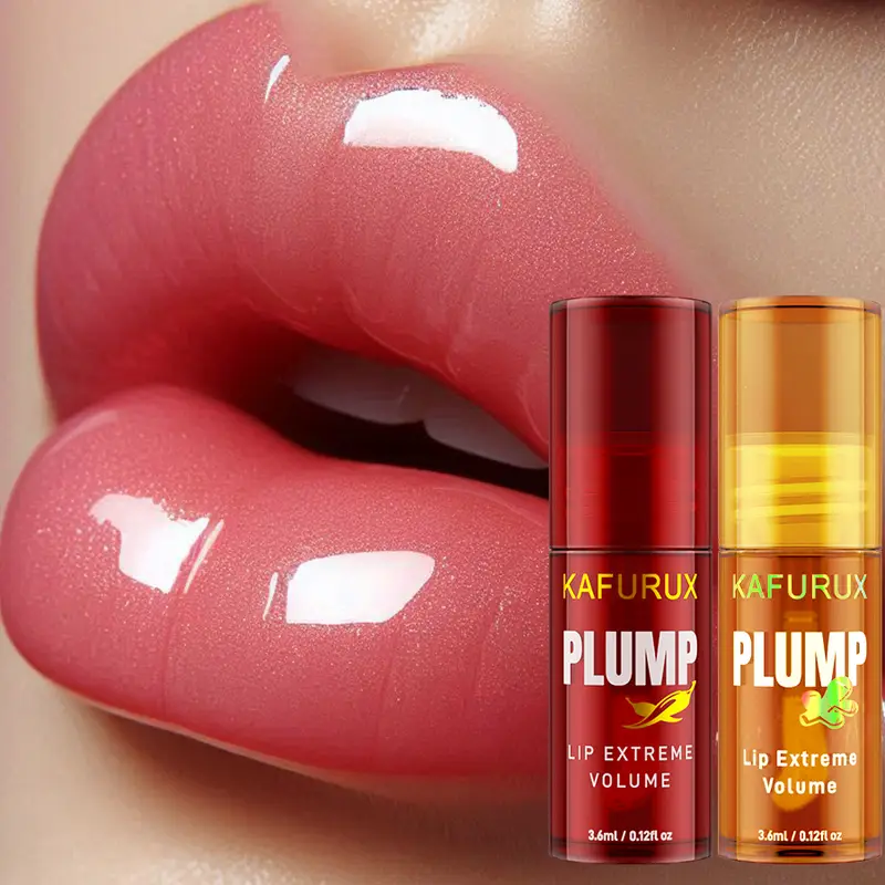 2PC Lip Plump Long Lasting Lip Oil Moisturizing Lip Gloss Serum Instant Volumising Essence Oil Repair Lip Fine Lines Increase El — image 2