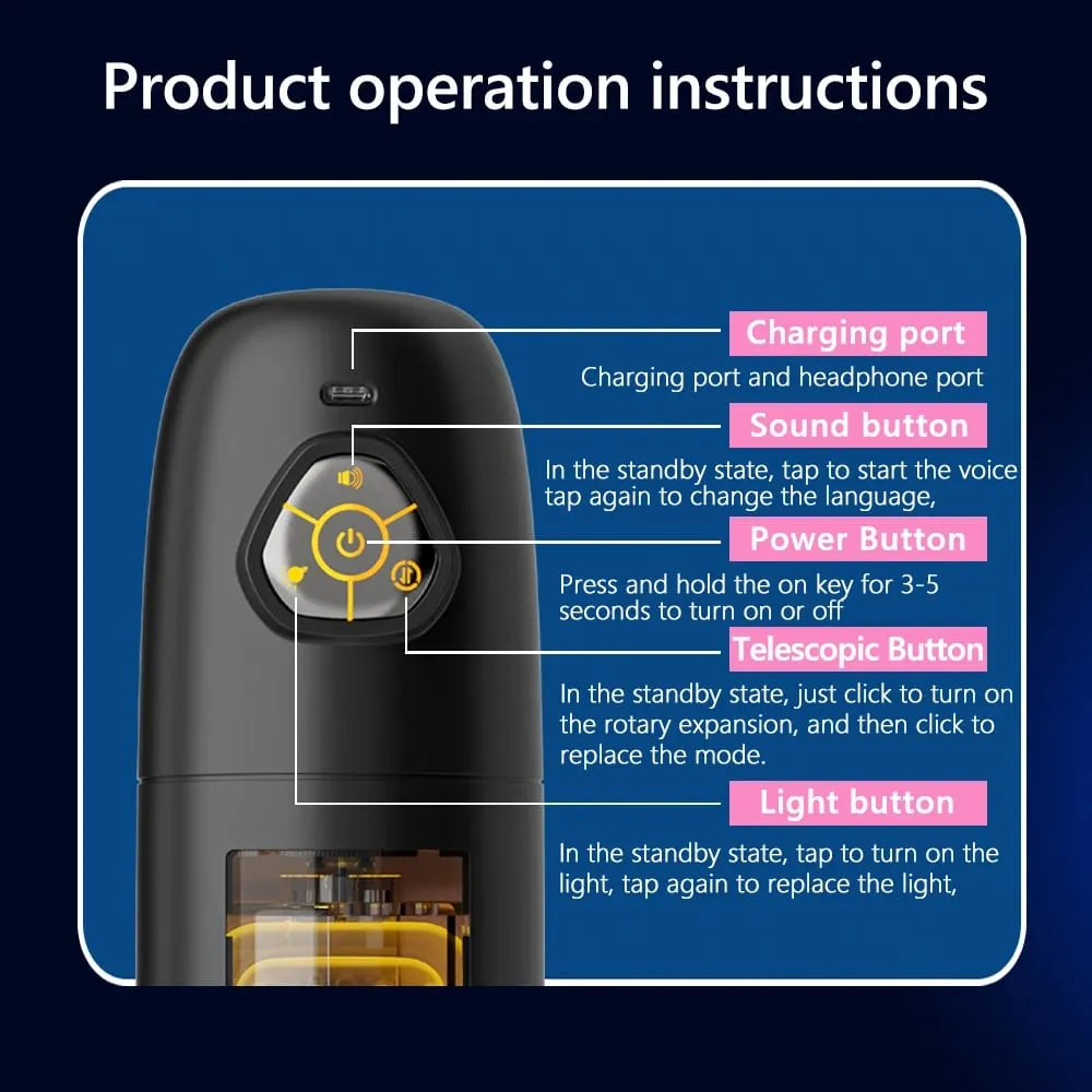 6 in1 AutomaticTelescopic Rotation Masturbator Cup App ควบคุมพ็อกเก็ตหีอวัยวะเพศชายอมควยเครื่องของเล่นสำหรับผู้ใหญ่ผู้ชาย — image 4