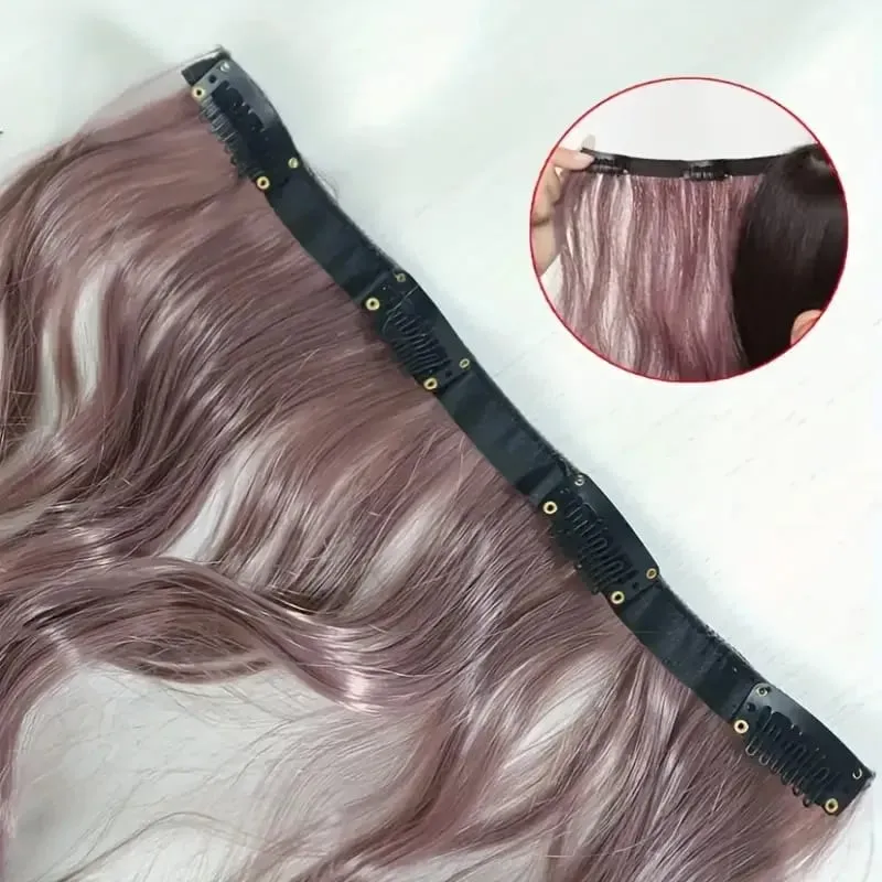 Ondulations d'eau bouclées une extension de cheveux à reflets de quatre cal extensions de cheveux synthétiques invisibles naturelles et sans trace — image 4