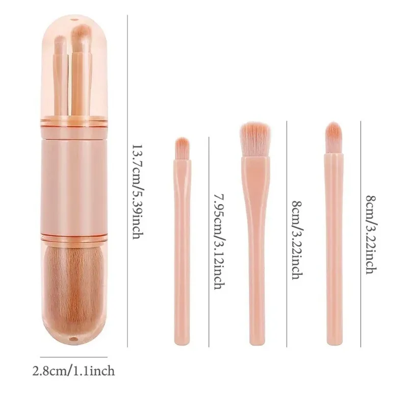 4 pz/set 4 In 1 Pennello Per Trucco Telescopico Pennelli Per Trucco Da Viaggio Portatile Set Ombretto In Polvere Sciolto Mini Pennello Per Trucco Strumenti di Bellezza — image 5