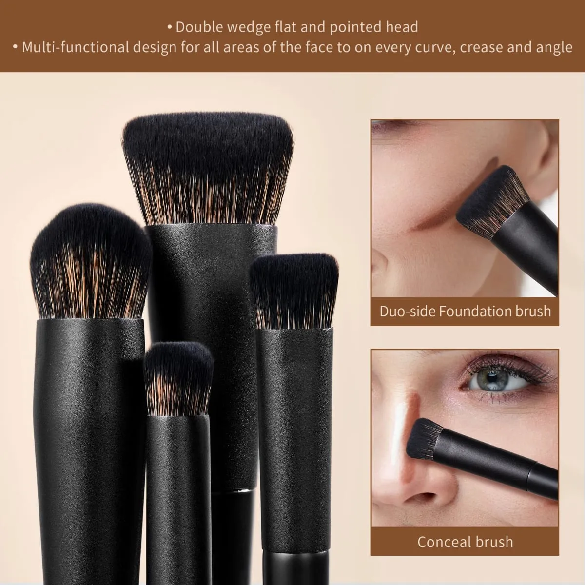 Jessup Makeup Børster Sæt 10-14 stk Make Up Brush Contour Foundation Powder Eyeshadow Highlight Blending Concealer Liner T336 — image 2