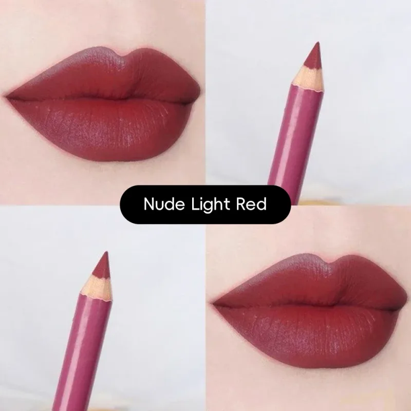 Non Stick Cup Waterproof Matte Lip Liner Pen Nude Red Long Lasting for Women Party Makeup Lip Cosmetics — image 19