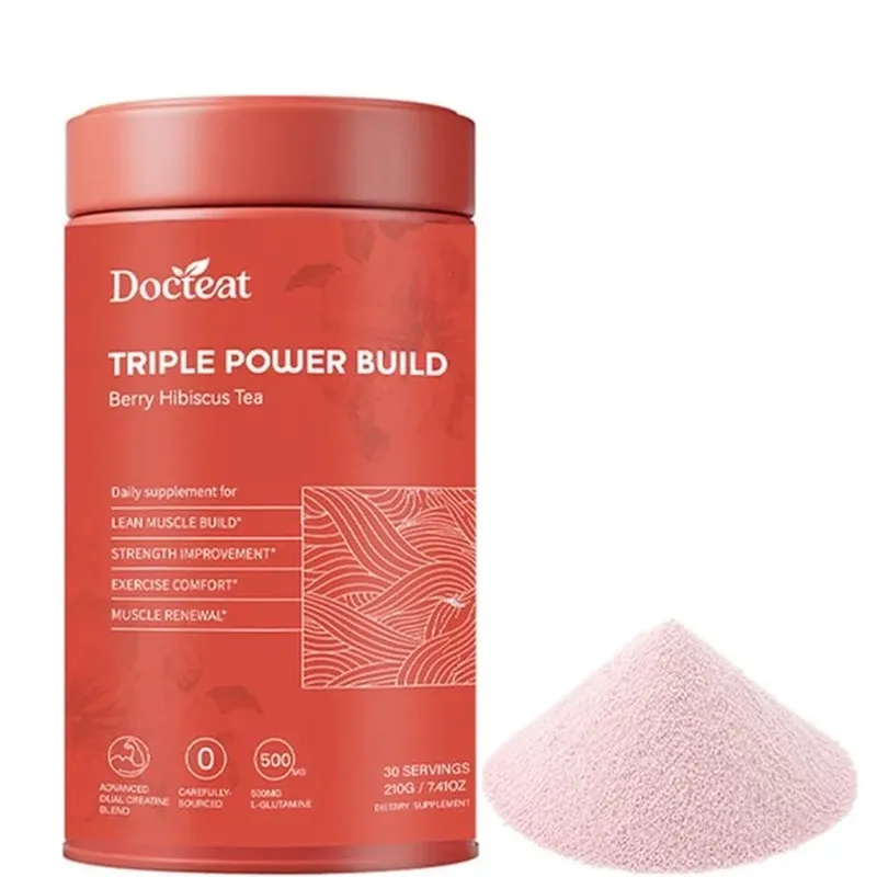Docteat Triple Power Build Creatine Powder dengan Creatine HCL Creatine Monohydrate Electrolyte Hydration Blend 30 Hidangan