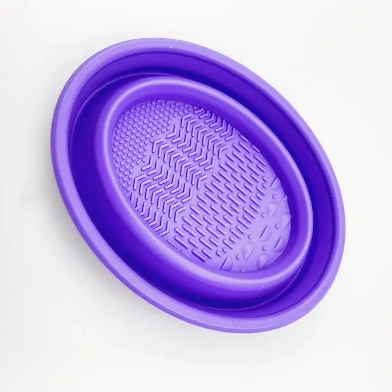 Wash Clean Mat kosmetické nástroje Scrubber Box Měkký silikonový čistič štětců na líčení Skládací miska na čištění pudrů Štětce na oční stíny