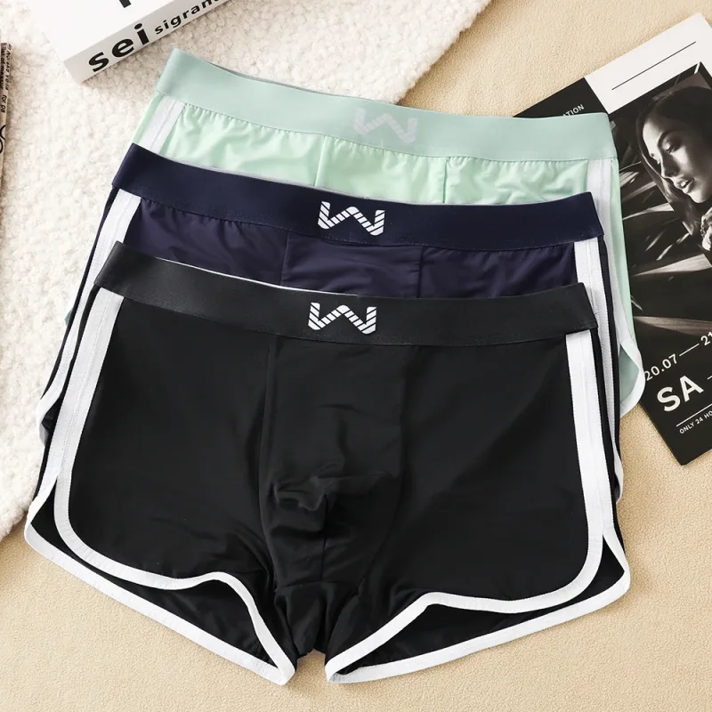 3st/pack Ice Silke Andas Antibakteriellt Mesh Herrkalsonger Stor Space Pouch Trosor Höga elastiska midjeband Boxer Homme — image 22
