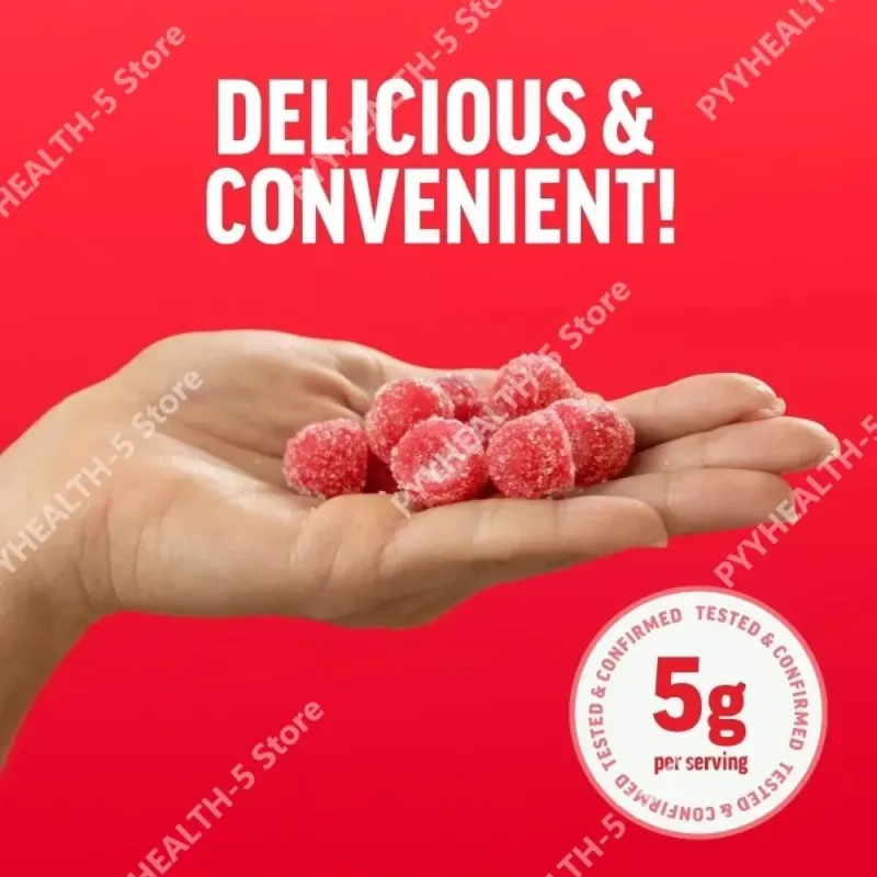 Creatine Monohydrate Gummies Mixed Berry Chewable Daily Fitness Support for Men Women No Gelatin 60 Gummies — image 4
