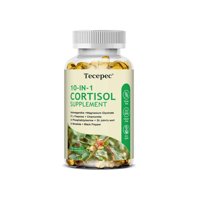 Cortisol Health – Stress Relief Balanced Cortisol Response Relaxation & Deep Sleep – Ashwagandha，L-Theanine – Non-GMO