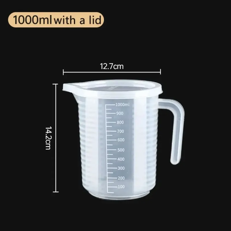 ถ้วยตวงพลาสติกโปร่งใสห้องปฏิบัติการ Beaker สำเร็จการศึกษาของเหลวเหยือกถ้วยครัวเบเกอรี่ทำอาหารการวัดขนาดคอนเทนเนอร์ — image 14