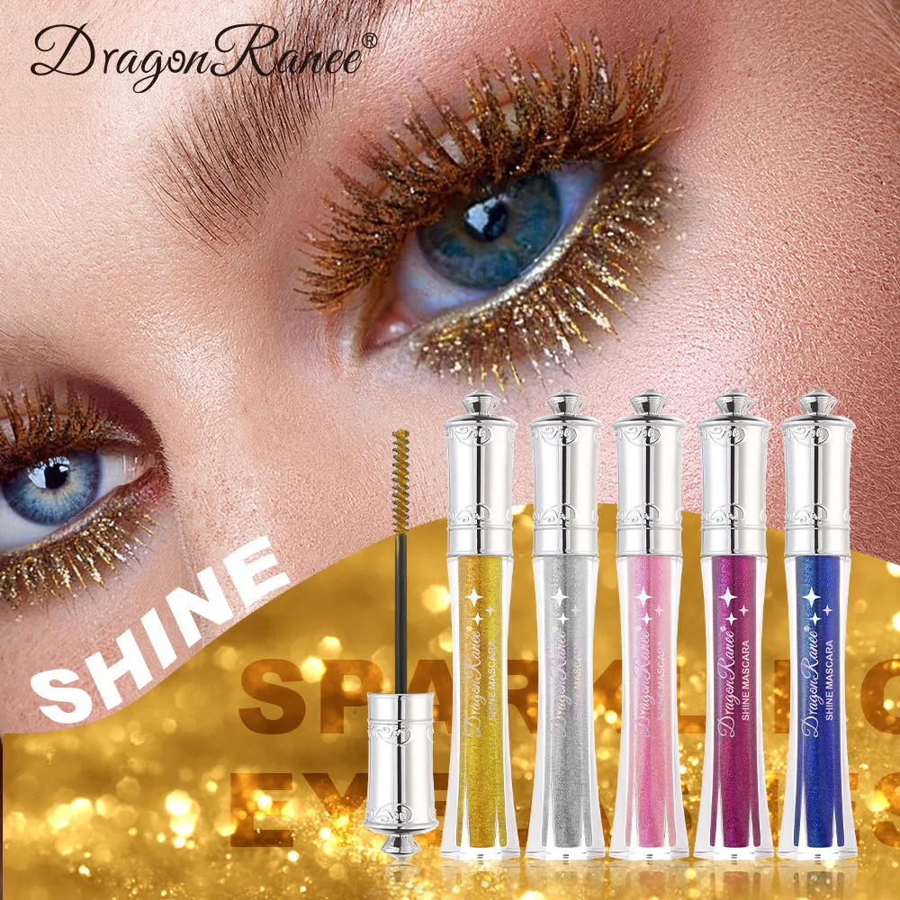 Shiny Diamond Colorful Mascara Blue Glitter Sparkling Waterproof Mascara Beauty Eyelashes Extension Quick Dry Shimmer Eye Makeup