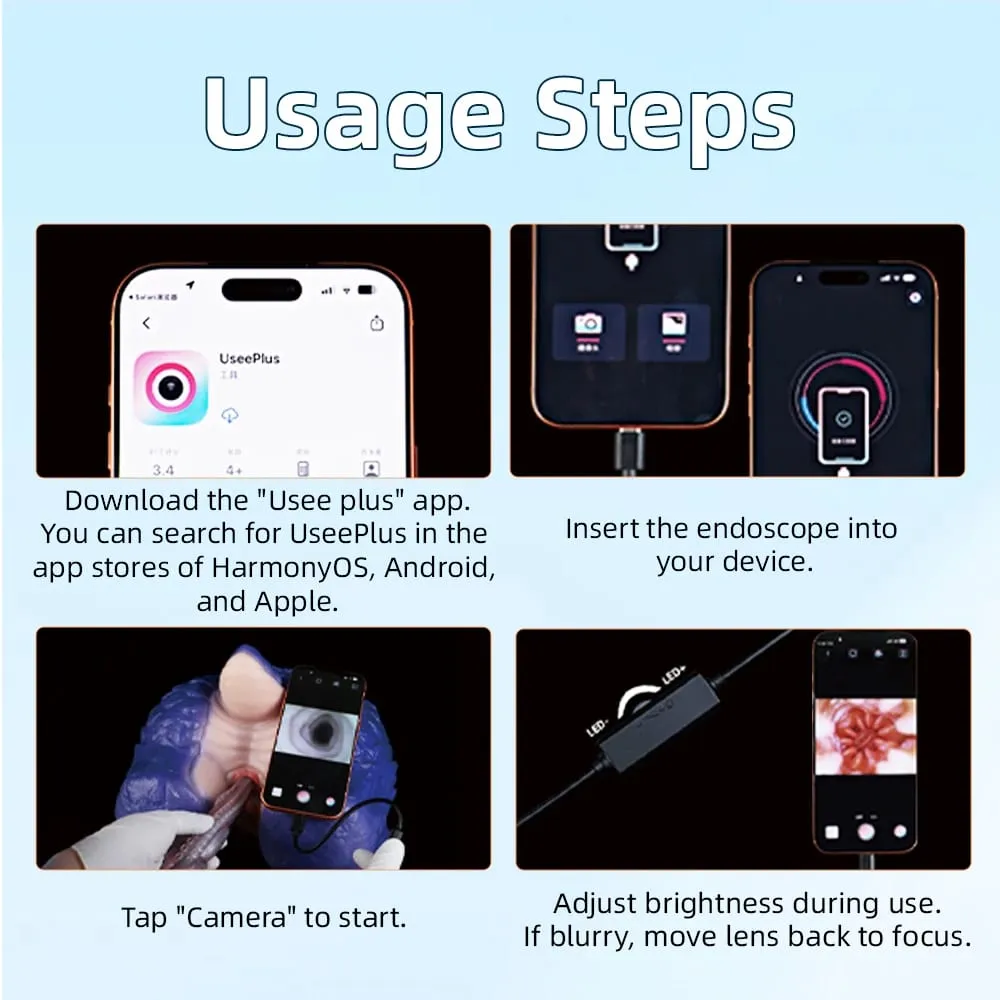 3MP HD Endoskop Kamera Silikon Anal Plug Mit 8 LED Lichter Echtzeit Betrachtung Dildo IP68 Wasserdichte Sex Spielzeug Für erwachsene — image 5