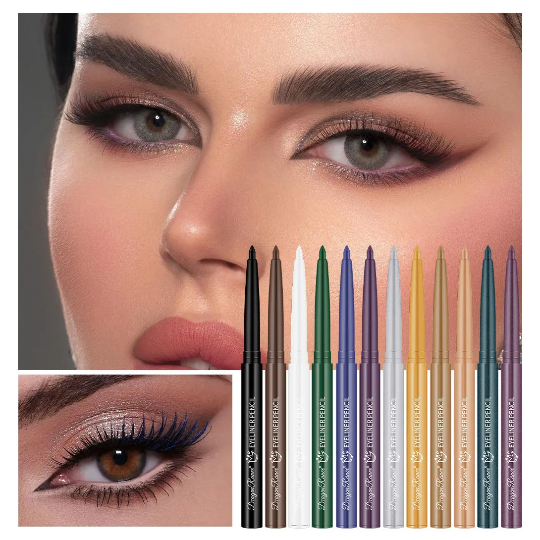 กันน้ำสีดำสีน้ำตาลอายไลเนอร์เจลดินสอ Matte Smooth Quick แห้งสวมใส่ง่าย Pearlescent อายแชโดว์ Eye Liner ปากกาแต่งหน้าสำหรับดวงตา — image 4