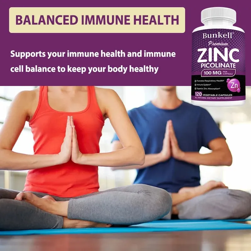 Zink Picolinate Premium 100mg Penyerapan Tinggi Sokongan Imun Kesihatan Pernafasan Pengeluaran Tenaga & Suplemen Tidur — image 4