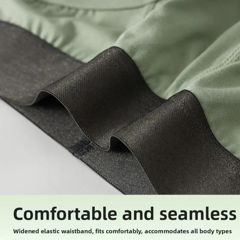 Cuecas finas de fibra de bambu para homens, cuecas finas de emenda com abertura frontal, lingerie de secagem rápida, roupa íntima sem costura
