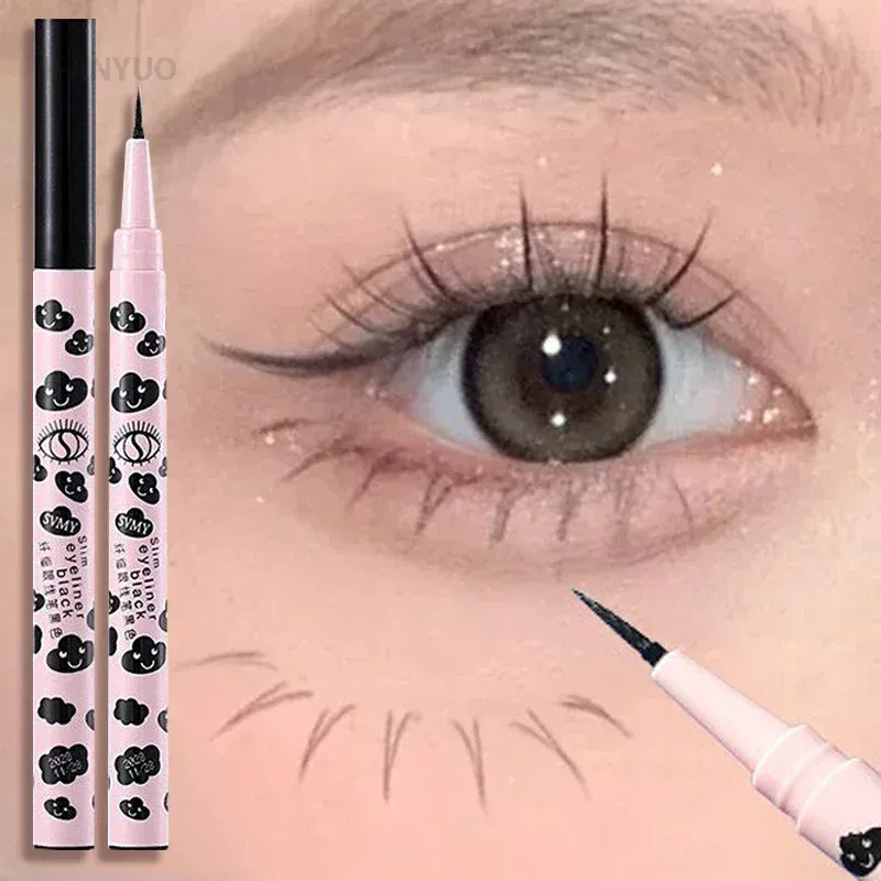 Ultracienki naturalny matowy eyeliner w płynie wodoodporny szybkoschnący dolny jedwabnik do rzęs długopis wysoki pigment gładki narzędzie do makijażu oczu — image 2