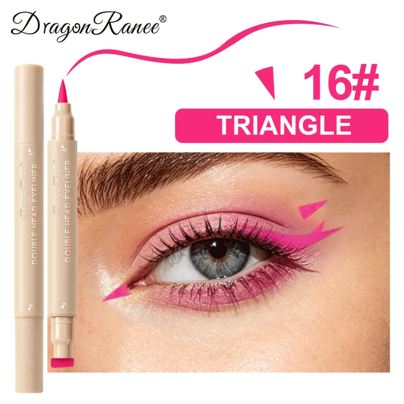 Double-ended Love Star Butterfly อายไลเนอร์กันน้ำ Smudge-Proof Quick Drying 2 in 1 ที่มีสีสัน Stamp Eye Line ปากกาแต่งหน้า — image 25