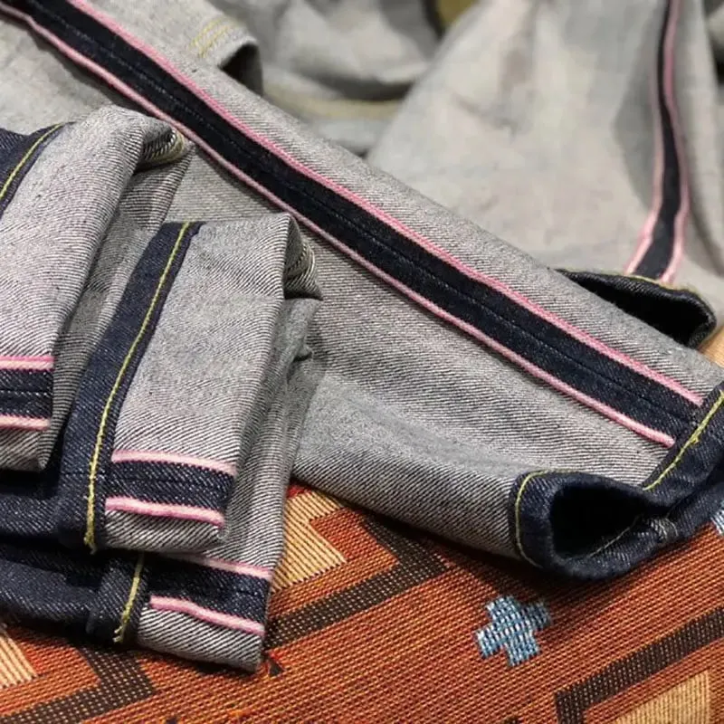 Jean en Denim délavé à lisière rouge Sakura, 100% coton, ample et droit, pantalon de travail américain rétro Amekaji, 14oz — image 6