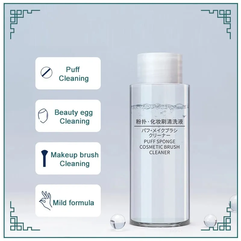 50/80/100ml 메이크업 브러쉬 스폰지 청소 액체 메이크업 계란 스폰지 에어 쿠션 퍼프 메이크업 도구 가벼운 투명 젤 클리너 — image 6