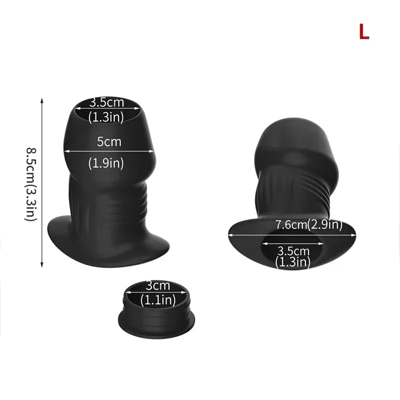Hollow silikonowy koralik analny Butt Plug Anus Dilator tunel ekspansja lewatywa masaż prostaty zabawki erotyczne dla kobiet mężczyzn masturbacja — image 9