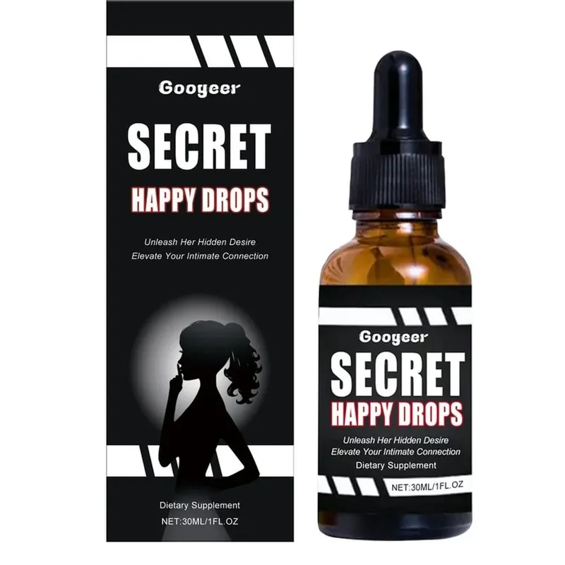 Googeer Secret Happy Drops Orale Tropfen, Kräuter-Epimedium, Maca-Wurzel, Ginseng, Ginkgo Biloba, unterstützen die Durchblutung, Intimität, 30 ml