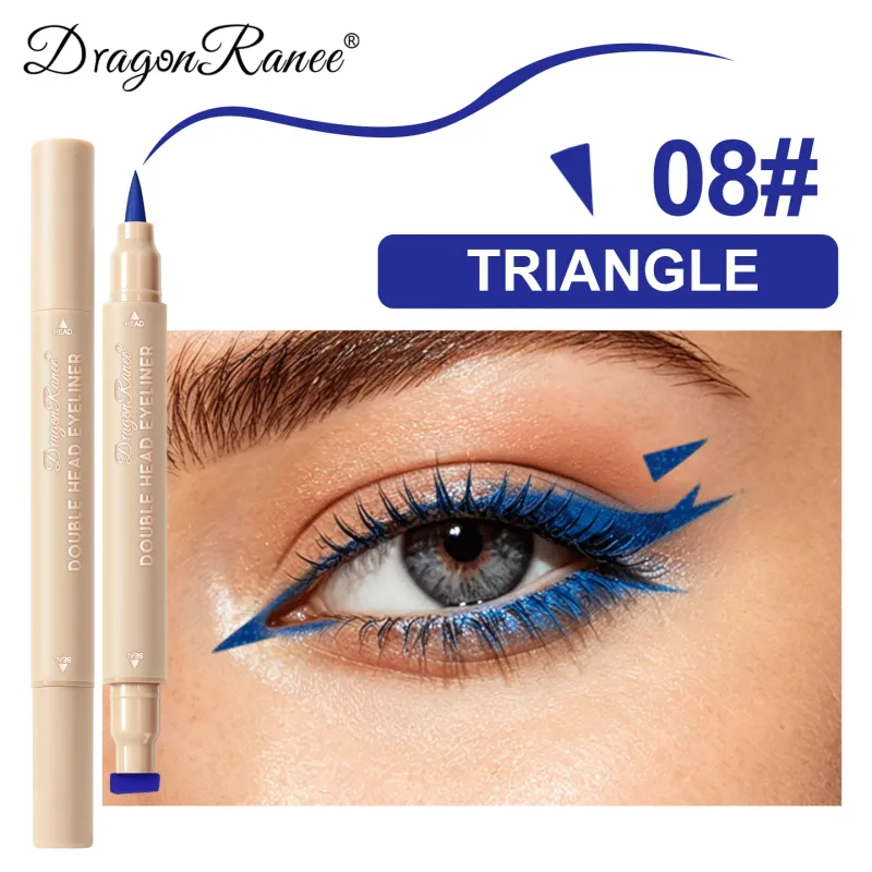 Double-ended Love Star Butterfly อายไลเนอร์กันน้ำ Smudge-Proof Quick Drying 2 in 1 ที่มีสีสัน Stamp Eye Line ปากกาแต่งหน้า — image 22