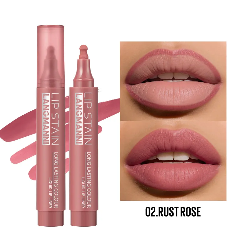 Lip Stain Liquid Lip Liner Marker Pen Long Lasting Waterproof Matte Lip Tint Highly Pigmented Nude Lip Contour Makeup For Women — image 8