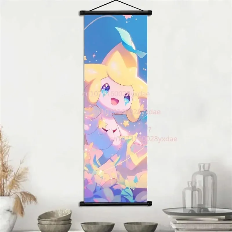 Klasyczny drukowany plakat Pokemon kreskówka ścienna grafika Gengar Squirtle Bulbasaur Pikachu wisząca zwój dekoracja pokoju rodzinnego — image 11