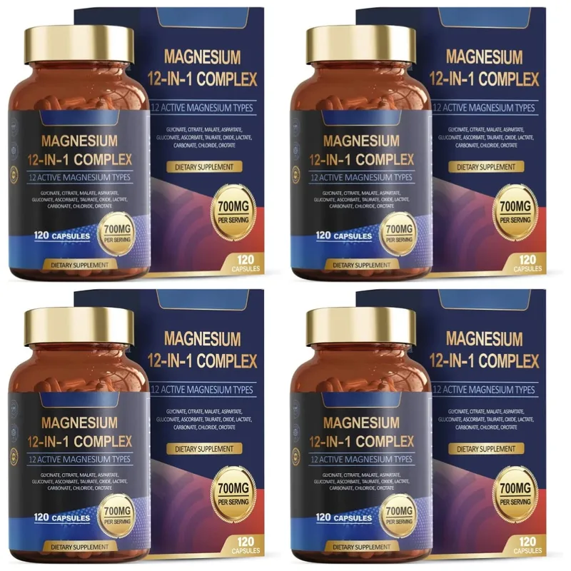 Magnesium Glycinate 12-in-1 Complex Sleep & Mood Support Muscle & Bone Health Citrate Malate Taurate 120 Capsules Non-GMO — image 10