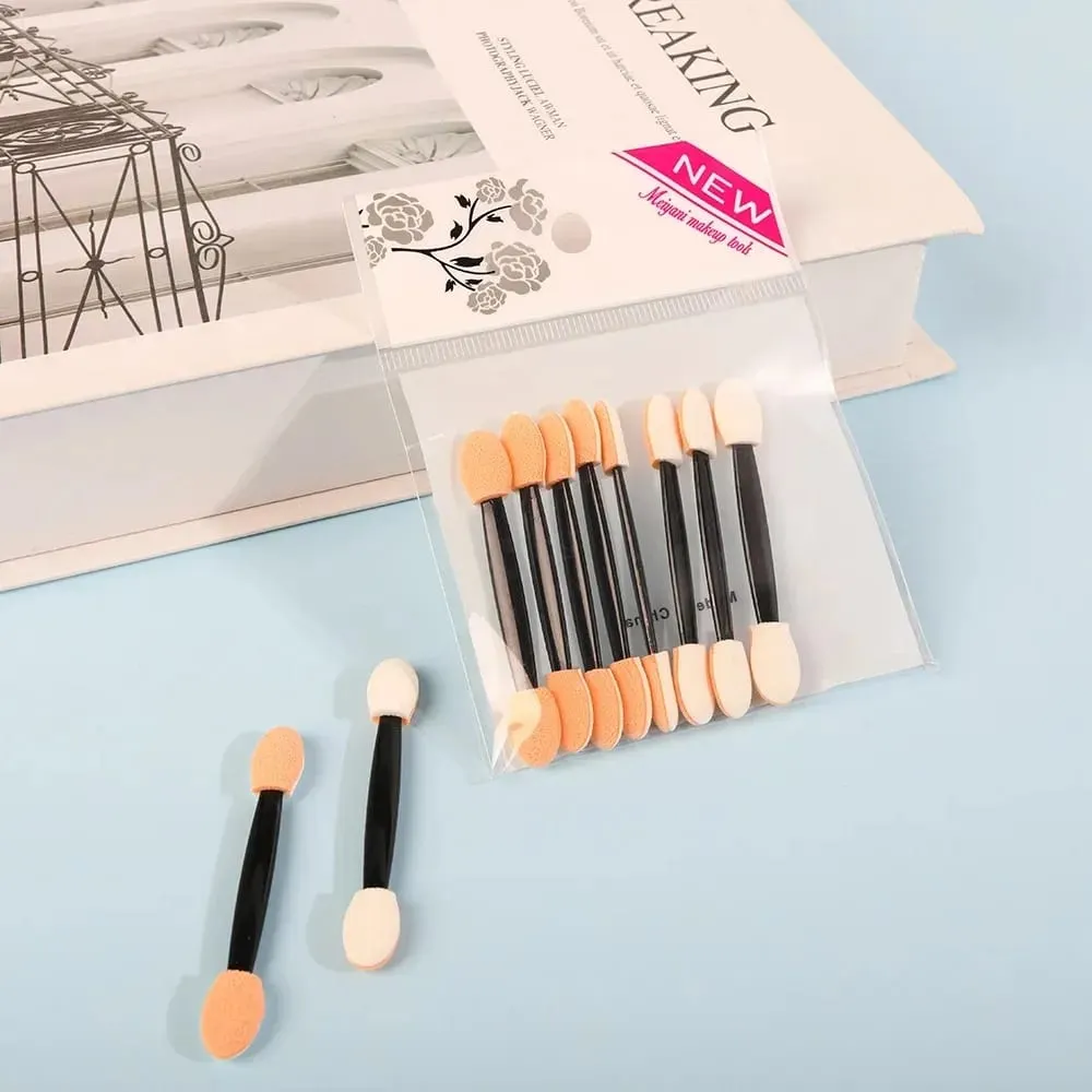 Applicatori di ombretti a doppia faccia sfusi Pennelli per ombretti in spugna Mini pennelli per trucco usa e getta Strumenti cosmetici all'ingrosso — image 2