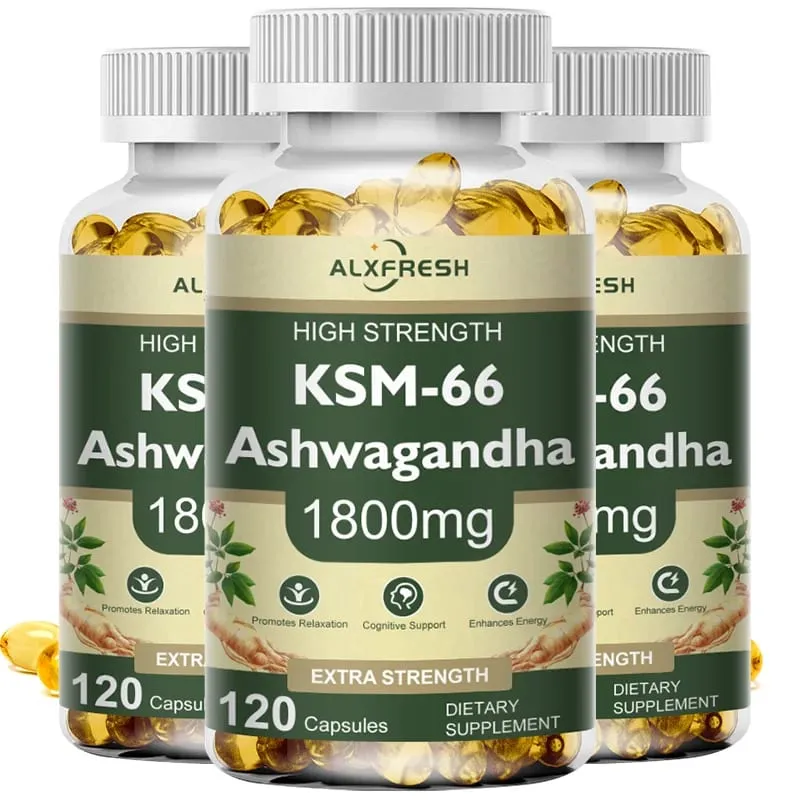 Capsule di Ashwagandha per alleviare lo stress Concentrarsi sull'energia cerebrale Supporto per la salute del sonno — image 8