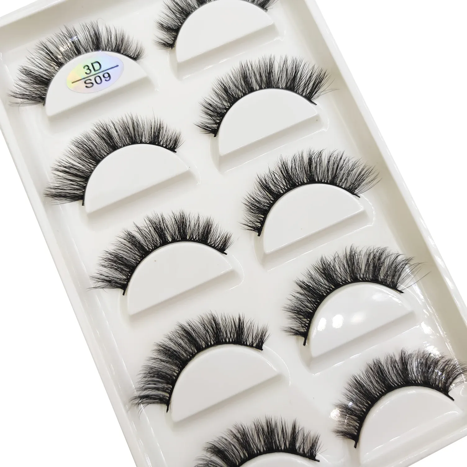 Přírodní 3D norkové umělé řasy Měkké jemné nadýchané oči umělé řasy make-up řas krása kočka Cilios 5 párů 15 stylů — image 3
