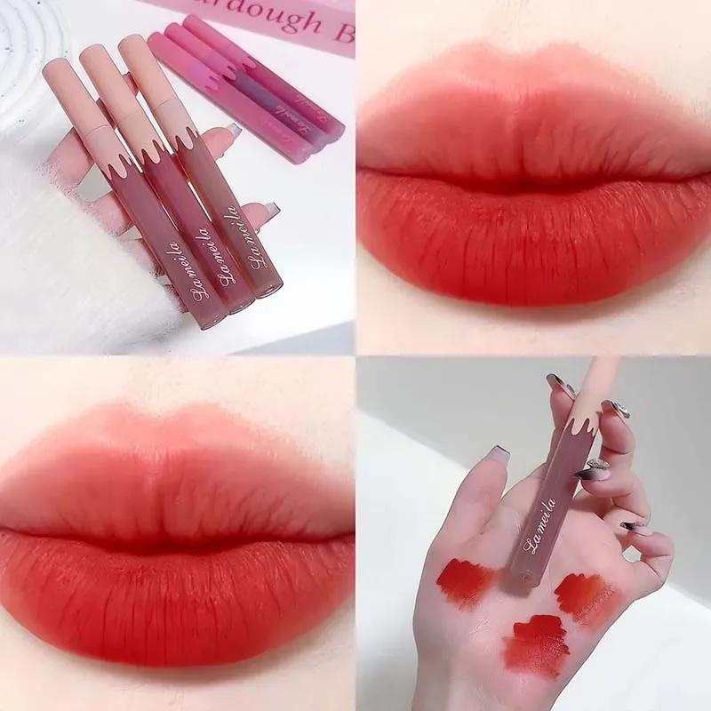 6 สี Velvet Matte Lip Gloss กันน้ำ Non Stick Cup Silky Matte Hawthorn Red Lipgloss เซ็กซี่ Lip Makeup ราคาถูกลิปสติกเครื่องสำอาง — image 4