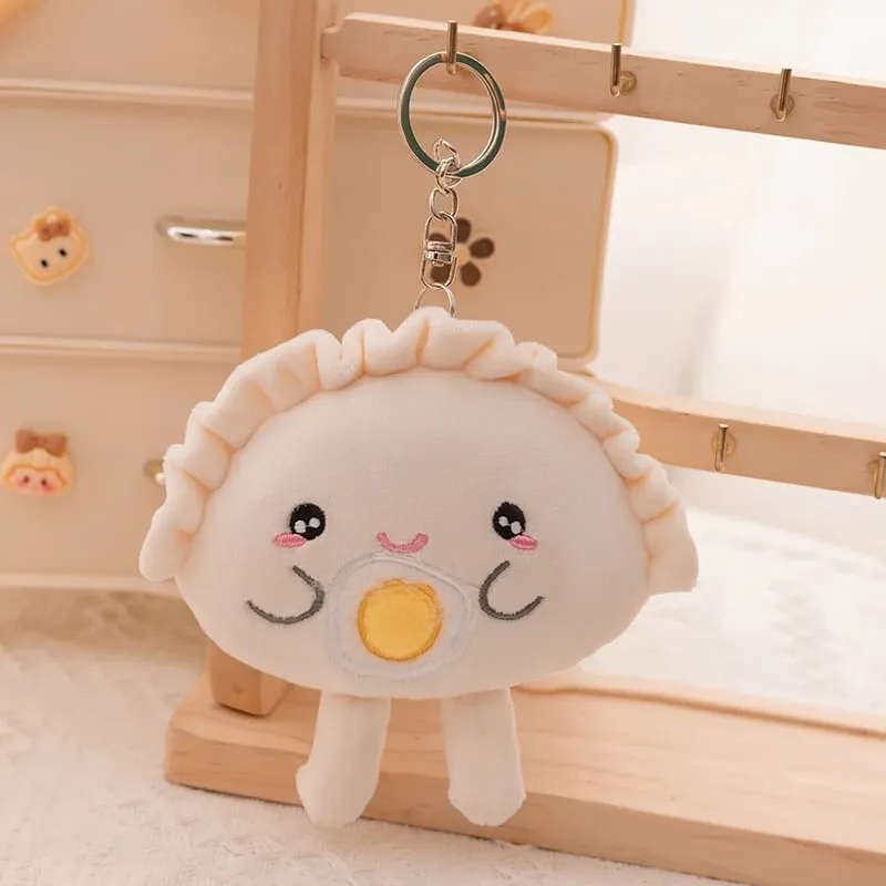 13/35 cm Roztomilý plyšový plyšový knedlík klíčenka Barevný potravinový knedlík s různými příchutěmi Plyšová hračka Kawaii Smažený knedlík s červeným srdcem — image 5