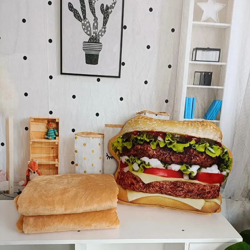 Plněný polštář na hamburger s přikrývkou a polštářkem 2v1 — image 12