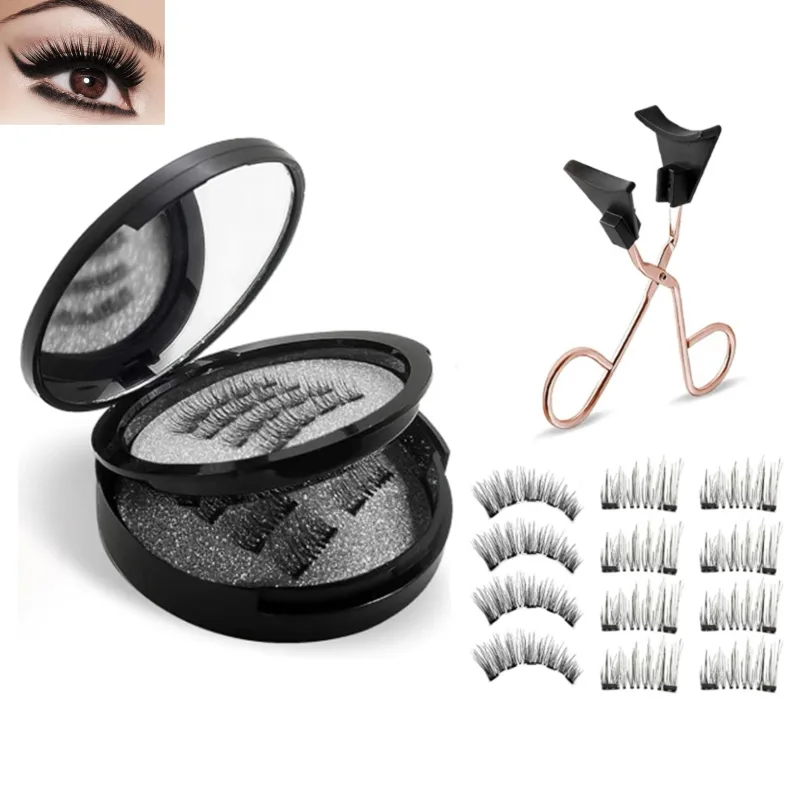 8pcs ขนตาปลอมกาว Cluster Lashes reusable ขนตาปลอม Eye Lash สำหรับ Eye-Lifting Effect DIY แต่งหน้าใช้ — image 6