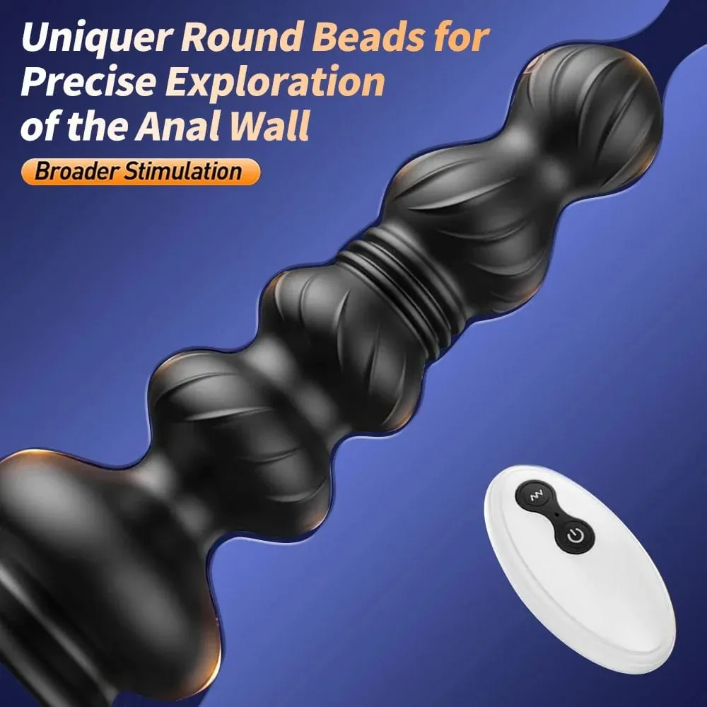 Perline anali spinte per uomini Massaggiatore prostatico Donne Butt Plug Vibratore anale Palline anali Masturbatore in silicone Giocattolo adulto del sesso — image 2