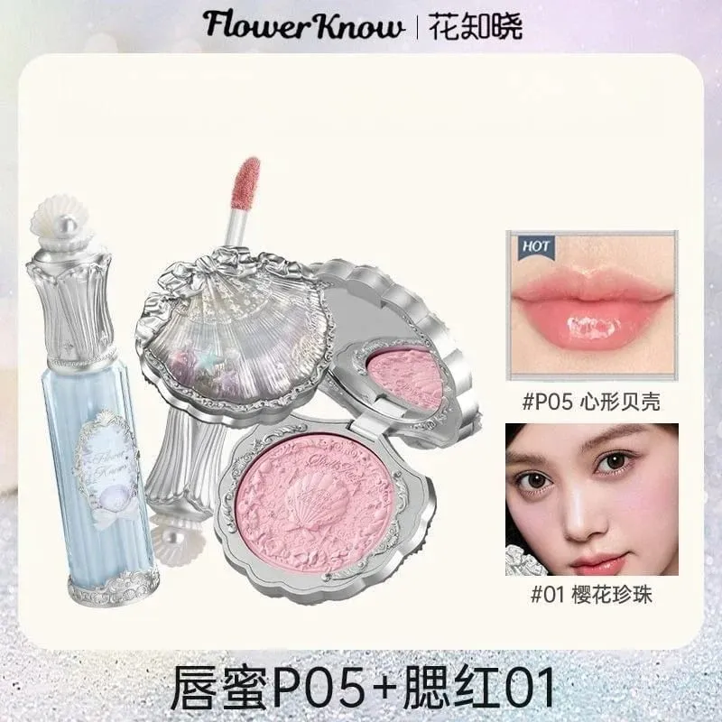 Flower Know Shells Jewel Collection Coffret de maquillage cadeau fard à paupières fard à joues rouge à lèvres Kit visage — image 12