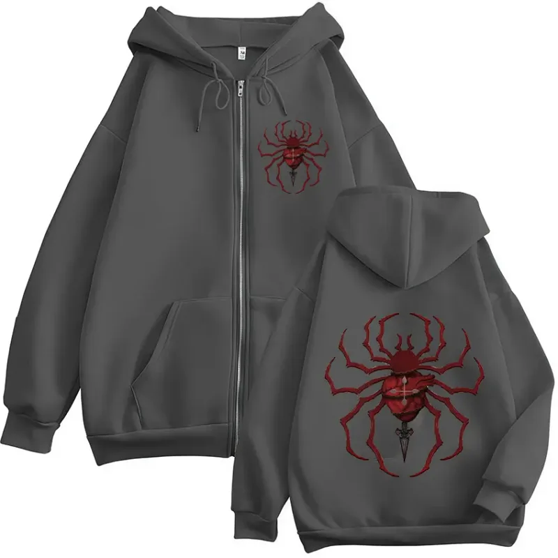 Anime Hunter X Hunter Phantom Troupe Spider Logo Zipper Hoodies Men's Zip Up Hooded Sweatshirts Long Sleeves Pullovers Jackets — image 5