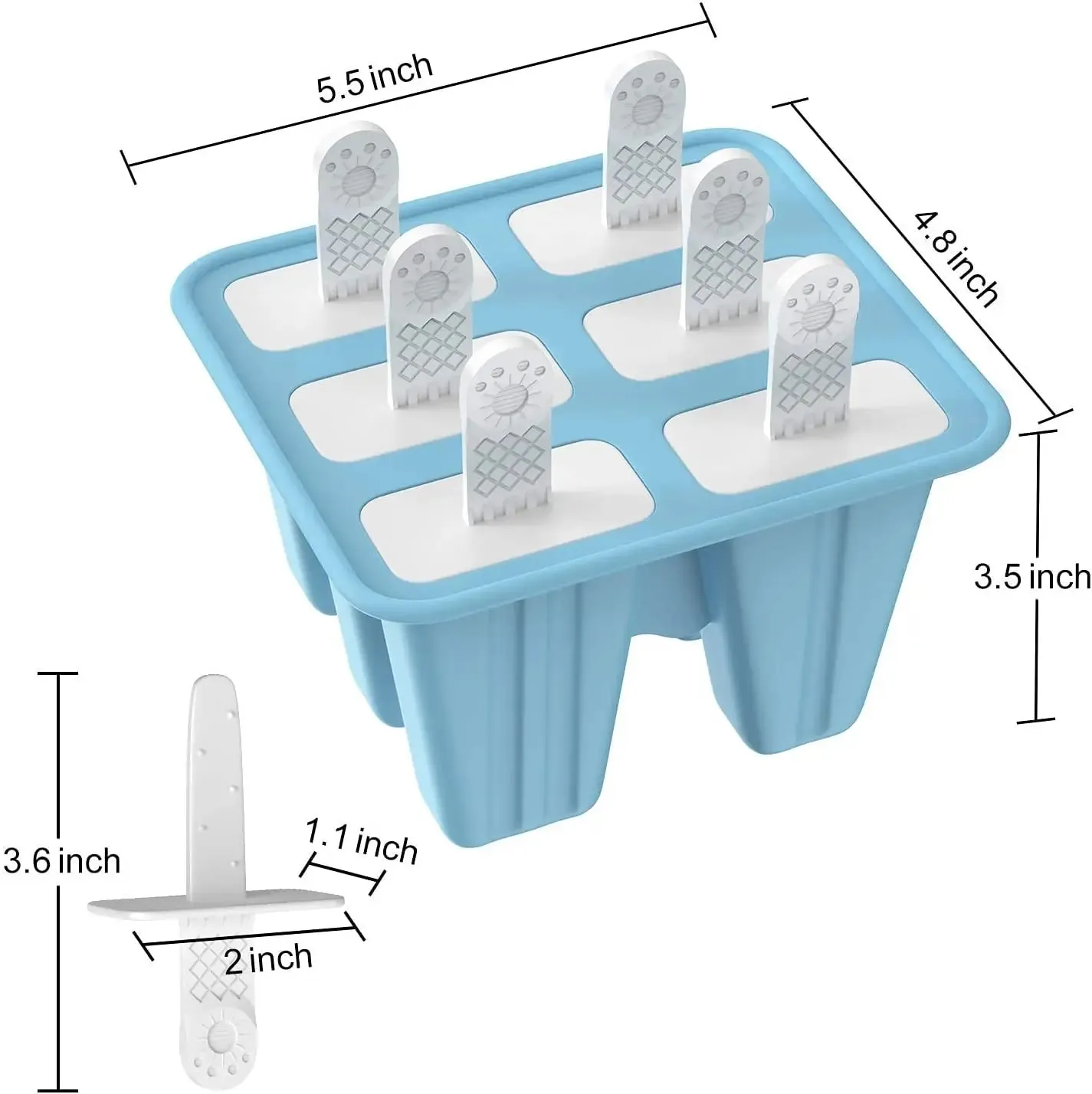 Popsicle Molds 6 Pieces Silicone Ice Pop Molds BPA Free Popsicle Mold Reusable Easy Release Ice Pop Make — image 4