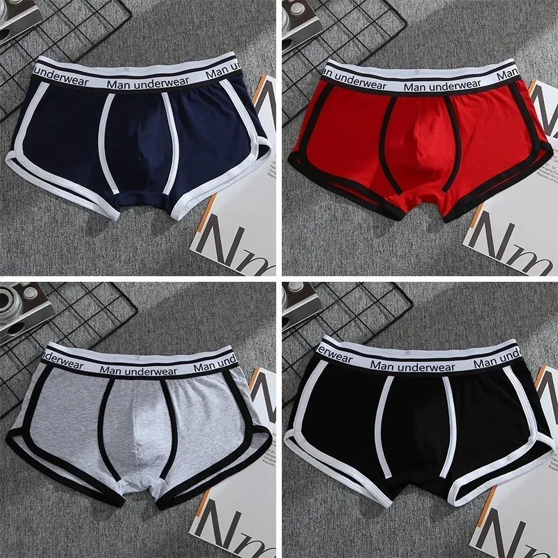 1/4 adet erkek iç çamaşırı boksörler pamuk külot nefes düz Boxershorts erkek orta bel külot Trend erkek şort Homme şort — image 25