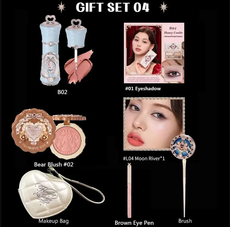 Flower Know Make-up-Set, Little Angel Collection, Make-up-Geschenkbox, Lidschatten, Rouge, mattierter Lippenstift, Textmarker, Komplettset, alles in einem — image 11