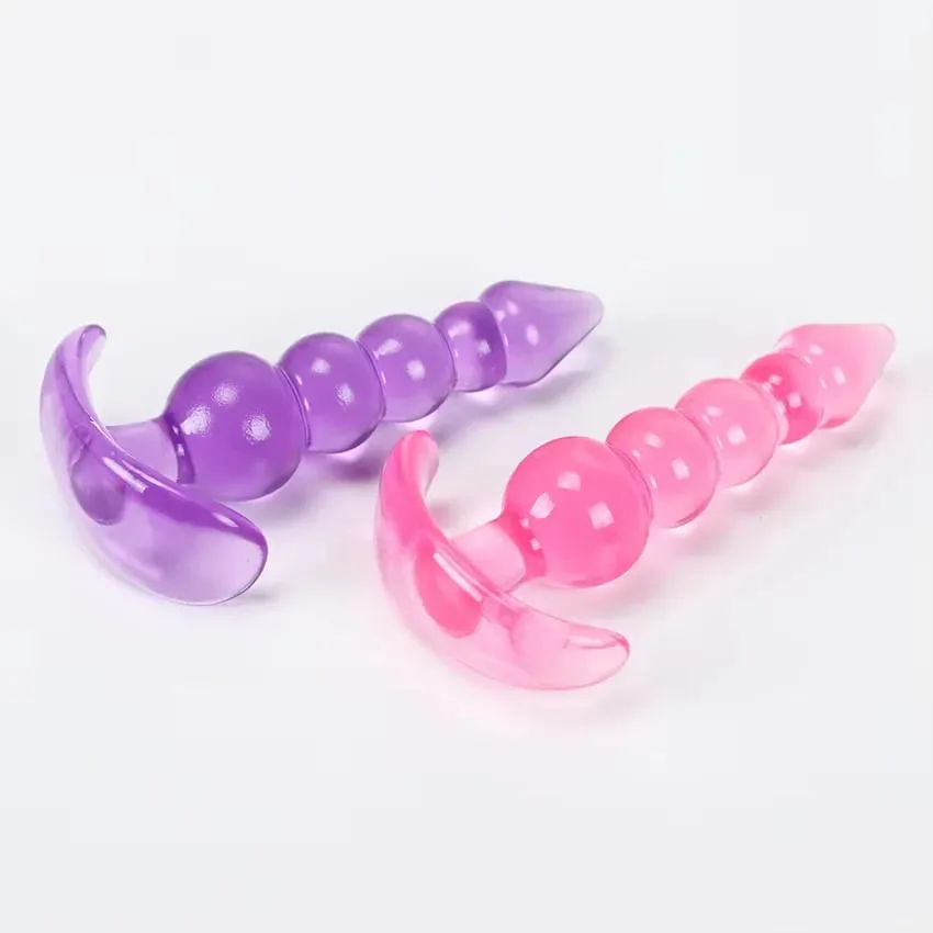 Perline anali Dildo Tappi anali in silicone morbido Butt plug Massaggio alla prostata Tappo sexy unisex Giocattolo adulto del sesso per uomini Donne Giochi per adulti — image 4